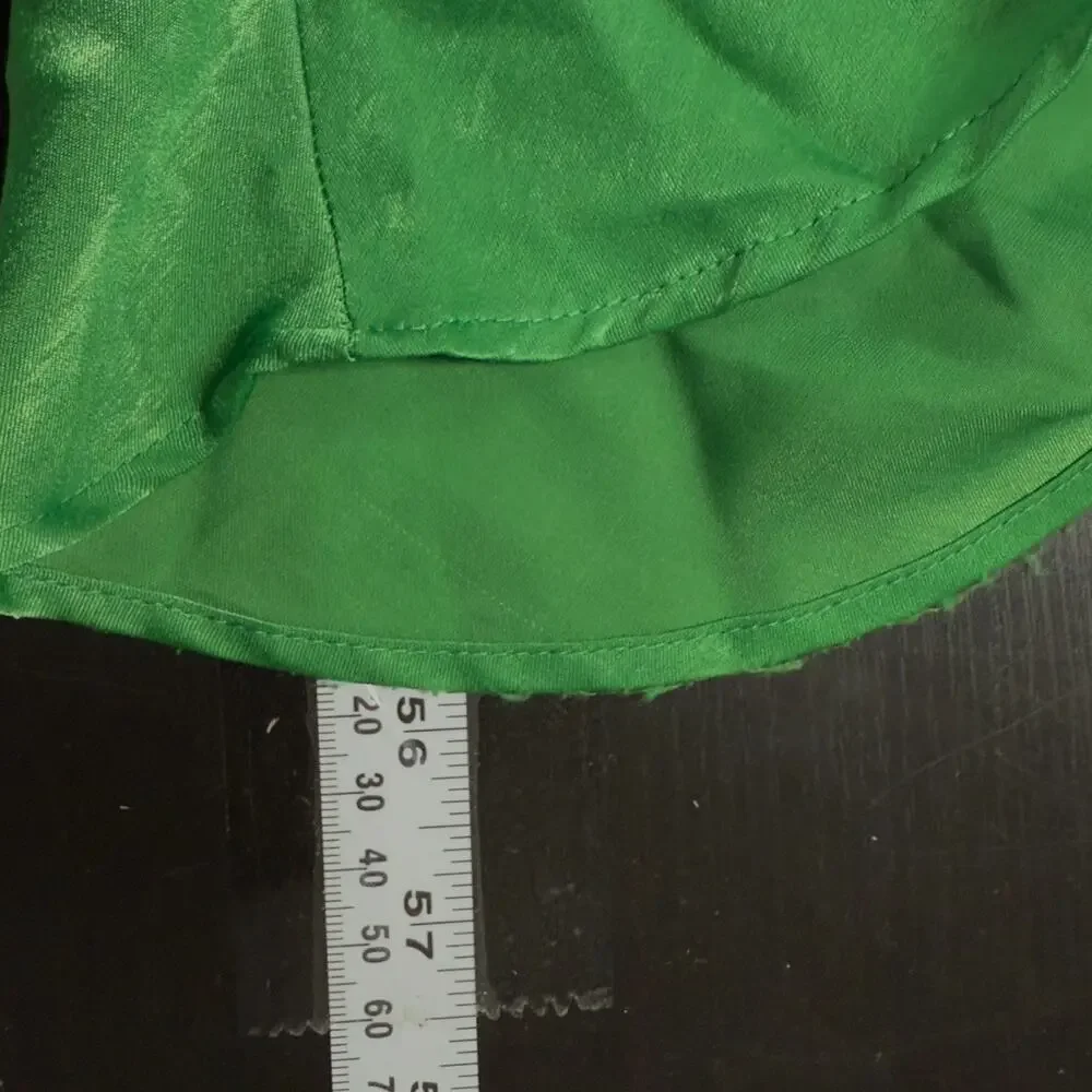 Zara XS Womens Button Slip Dress Bright Kelly Green Midi Slit Cocktail Party